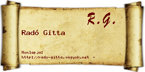 Radó Gitta névjegykártya